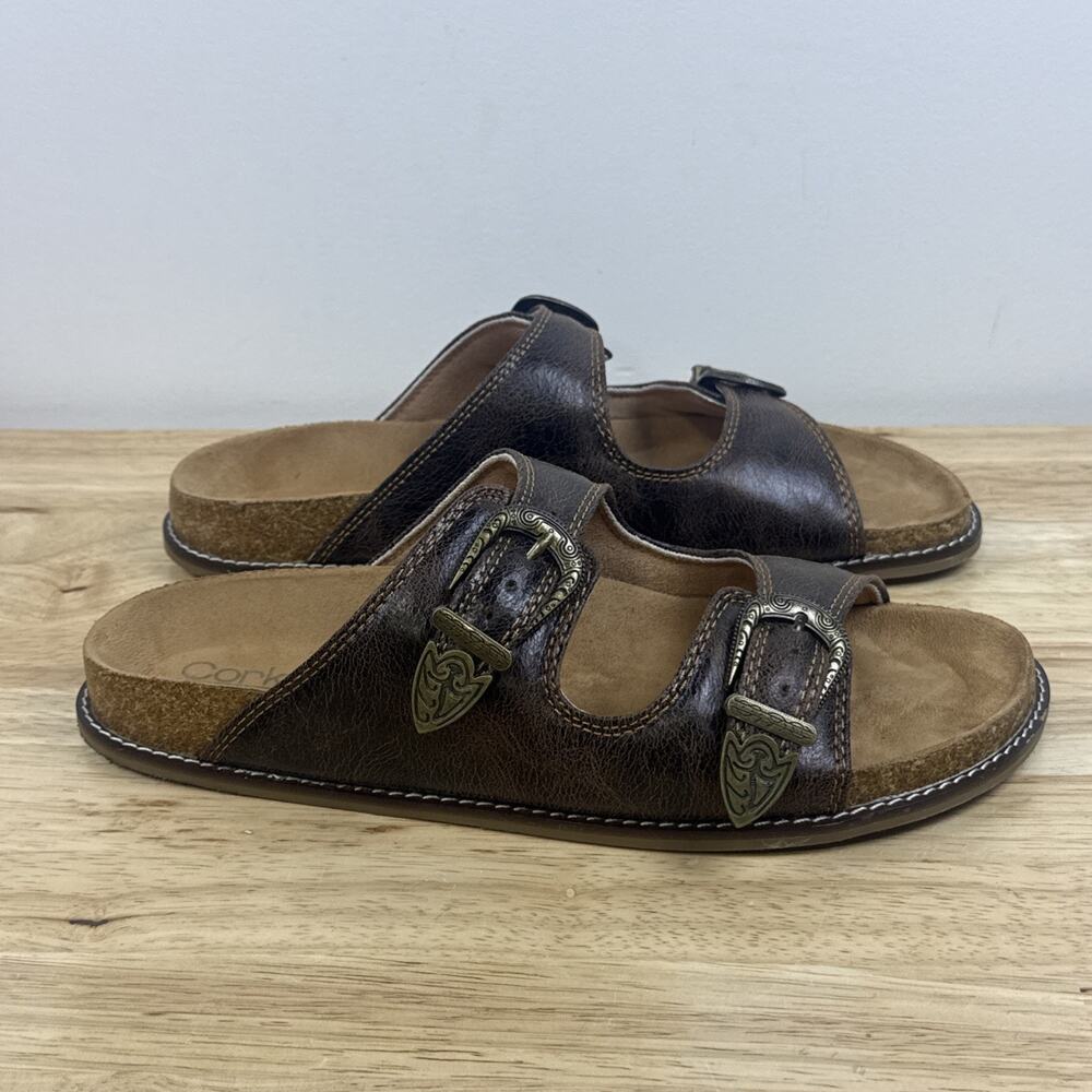 Corkys Footwear Women's Atta Girl Espresso Crinkle Sandals Size 11 NEW READ